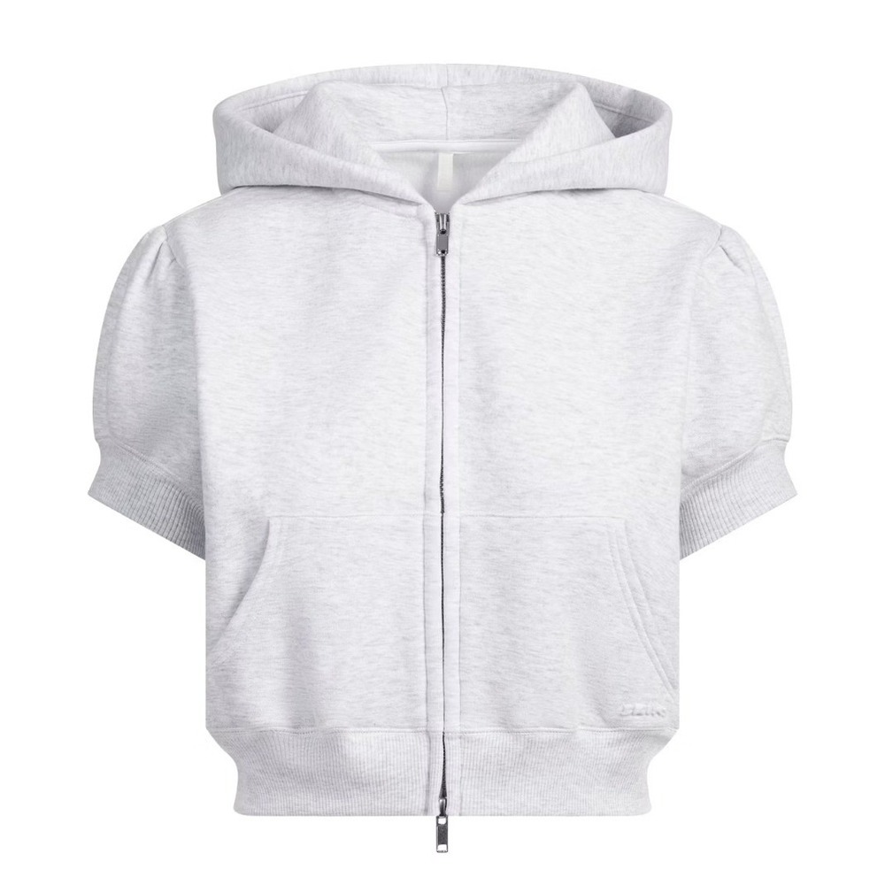 Skims Cotton Fleece Bubble Sleeve Zip Up Hoodie Grey TP-SSL-11072W Small